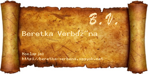 Beretka Verbéna névjegykártya